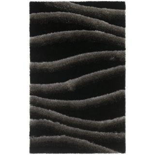 Safavieh Shag Black and Grey Rectangular Indoor Tufted Throw Rug (Common: 3 x 4; Actual: 30 in W x 48 in L x 0.33 ft Dia)