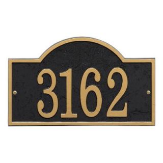 Whitehall Products Fast and Easy Arch House Number Plaque, Black/Gold 31261
