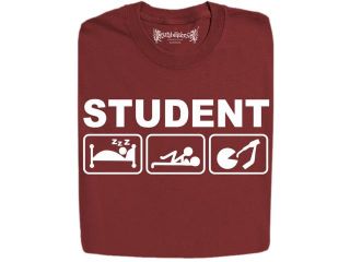 Stabilitees Funny Printed Mens T Shirts Student's Life