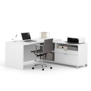 Bestar Pro Linea L Desk in White   120863 17