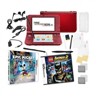 Nintendo New 3DS XL Red Game System with "Epic Mickey: Power of Illusion" and "   8000567