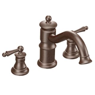 Moen Waterhill Oil Rubbed Bronze 2 Handle Adjustable Deck Mount Tub Faucet