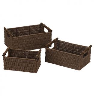 Household Essentials™ Paper Rope Set of 3 Natural Stain Baskets
