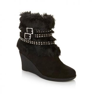 Joan Boyce Strappy Wedge Bootie with Faux Fur   7867946