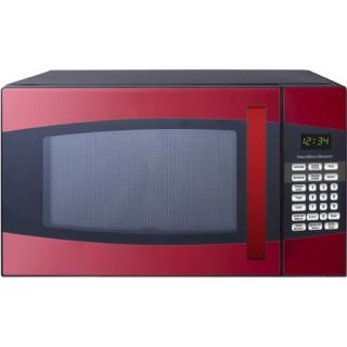 Hamilton Beach 0.9 cu. ft. Microwave Oven, Black/Red