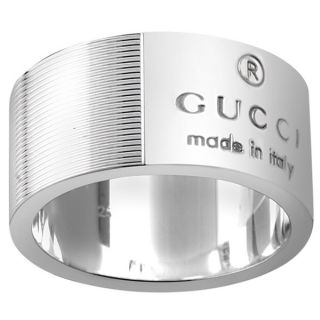 Gucci Sterling Silver Signature Band Ring   Shopping   Top