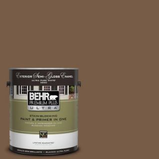 BEHR Premium Plus Ultra 1 gal. #N250 7 Mission Brown Semi Gloss Enamel Exterior Paint 585301