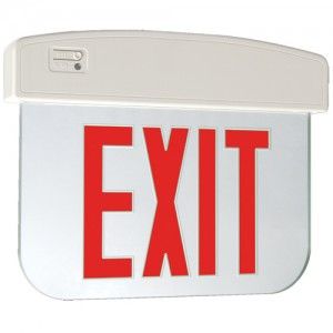 Sure Lites APXEL62R LED Exit Sign, All Pro Edge Lit, 2 Sided, AC Only   Clear Sign with Red Letters