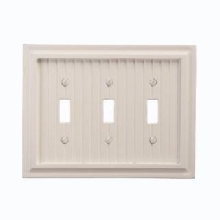 Amerelle Cottage Wood 3 Toggle Wall Plate   White 179TTTW