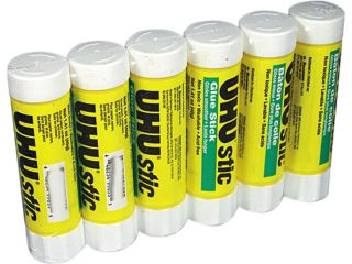 UHU Stic Permanent Clear Application Glue Stick, 1.41 oz, 6/pack