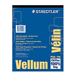 Staedtler Plain Vellum Paper 8 12 x 11  50 Sheets White