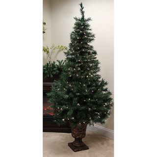Christmas Central 5 ft Pre Lit Royal Fir Artificial Christmas Tree with 150 Count White Incandescent Lights