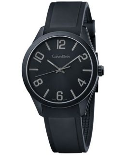 Calvin Klein Mens Swiss Black Silicone Strap Watch 40mm K5E514B1