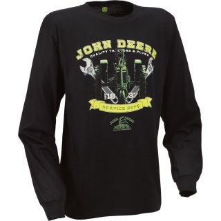 John Deere Service Department Long Sleeve Tee — Black