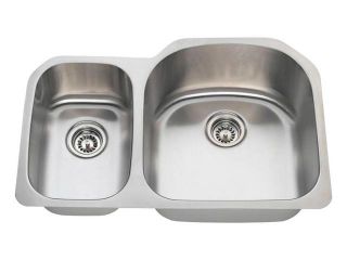 MR Direct 3121R Offset Double Bowl Stainless Steel Kitchen Sink