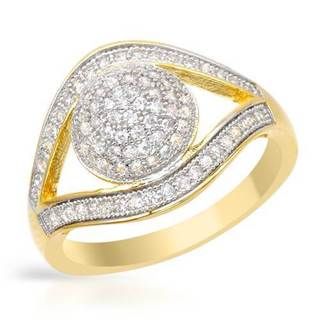 Ring with 0.74ct TW Cubic Zirconia in 14K/925 Gold plated Silver