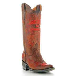 Gameday Womens 13" Brass Leather University Of Arkansas Cowboy Boots (Size 9.5)
