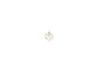14k AA Diamond heart pendant