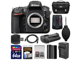Nikon D810 Digital SLR Camera Body with 64GB Card + Battery & Charger + Case + GPS Adapter + Grip + Kit