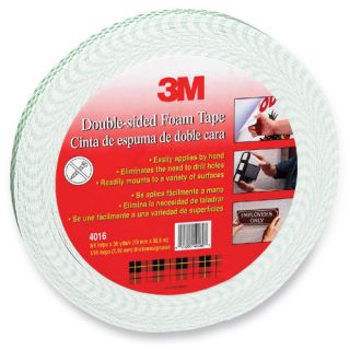 Foam Tape, Double Coated, 1/16 Thick, 3/4x36 Yards, White