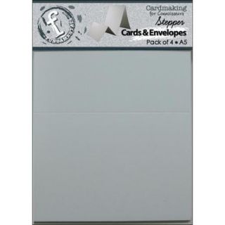 Stepper Cards & Envelopes 8.5"X5.5" 4/Pkg White