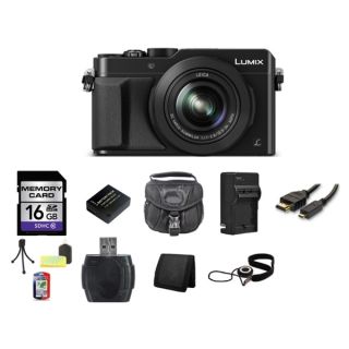 Panasonic Lumix DMC LX100 12.8MP Black Digital Camera and 16GB SD Card