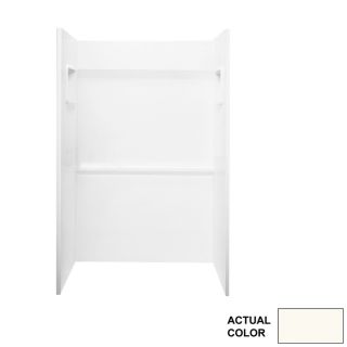 Swanstone Bright White Fiberglass and Plastic Composite Shower Wall Surround Side and Back Panels (Common: 48 in x 34 in; Actual: 72 in x 48 in x 34 in)