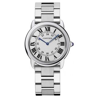 Cartier Womens Rondo Solo Stainless Steel White Dial Watch   13486638