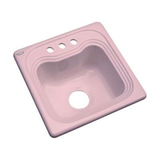 Thermocast Oxford Drop In Acrylic 16 in. 3 Hole Single Bowl Bar Sink in Dusty Rose 19362