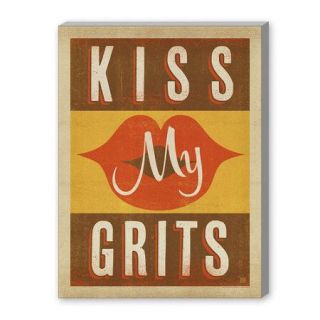 Americanflat Kiss My Grits Graphic Art on Wrapped Canvas
