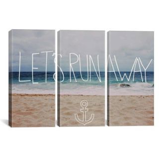 iCanvas Leah Flores Let's Run Away   To the Sea 3 Piece on Wrapped Canvas Set