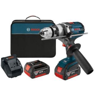 Bosch 18 Volt Lithium Ion 1/2 in. Brute Tough Cordless Hammer Drill/Driver Kit with (2) 4.0Ah Batteries HDH181X 01