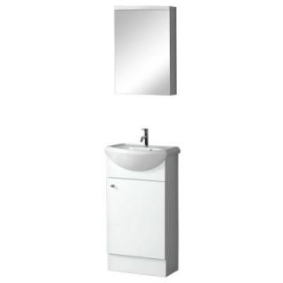 DreamLine 18.5 in. Vanity in White with Porcelain Vanity Top in White and Medicine Cabinet DISCONTINUED DLVRB 102 WH