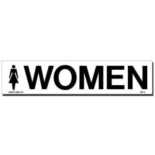 Lynch Sign 9 in. x 2 in. Black on White Plastic Women with Symbol Sign RR   3