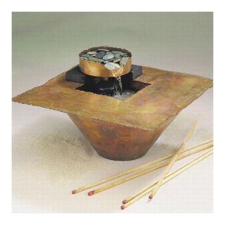 Nayer Kazemi Copper Water and Fire Square Tabletop Fountain