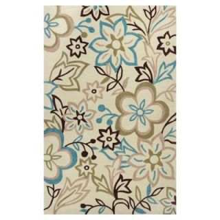 Kas Rugs Best of Spring Ivory/Blue 2 ft. 3 in. x 3 ft. 9 in. Area Rug BAI288027X45