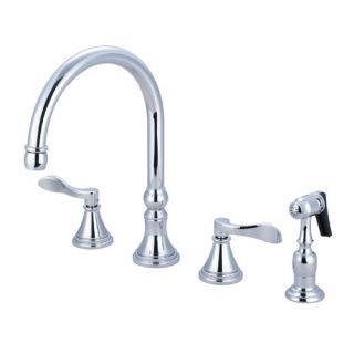 Kingston Brass NuFrench Double Handle Deck Mount Kitchen Faucet with