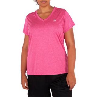 AND1 Women's Plus Size Performance Heather Short Sleeve V Neck Tee