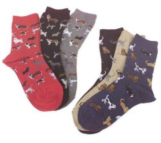 Hot Sox Set of 3 Animal Print Novelty Socks —