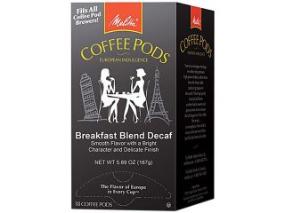 Melitta 75413 Coffee Pods, Breakfast Blend Decaf, 18 Pods/Box