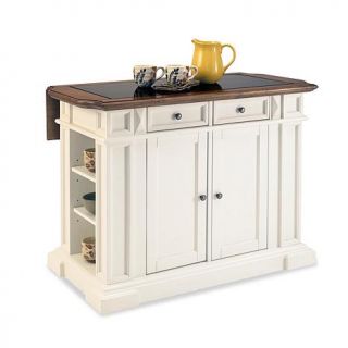 Home Styles White Kitchen Island with Cottage Oak Top