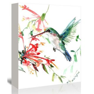 Flying Hummingbird Painting Print on Gallery Wrapped Canvas