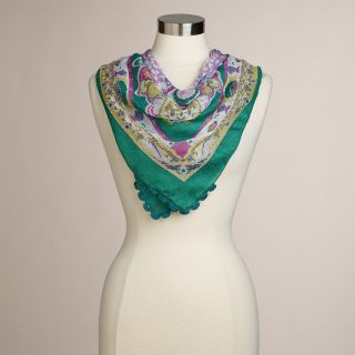 Green and Purple Square Scarf