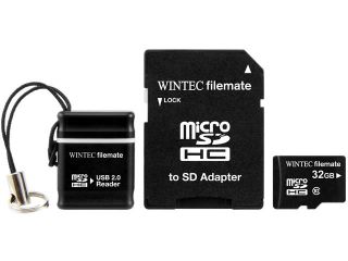 Wintec FileMate Mobile Professional 32GB microSDHC Flash Card Multi Kit Model 3FMUSD32GC10 MR