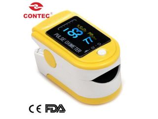 CONTEC New CMS50D Yellow fingertip Pulse Oximeter,Blood Oxygen monitor,OLED display, Spo2,PR,FDA aproven