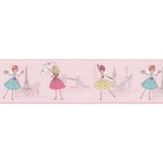 8 in. W x 10 in. H Fairy Tea Time Pink European Party Border Sample 443B90525SAM