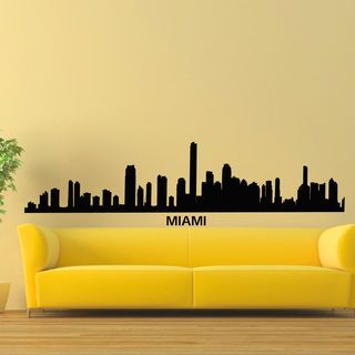 Miami Skyline Wall Decal   16946592   Shopping   The Best