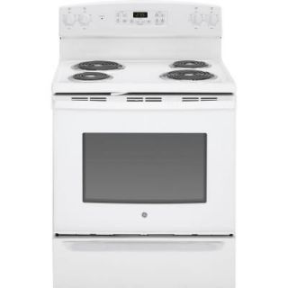 GE 5.0 cu. ft. Electric Range with Self Cleaning Oven in White JB255DJWW