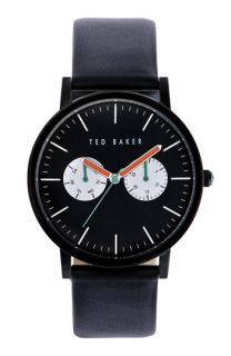 Ted Baker London Multifunction Leather Strap Watch, 40mm