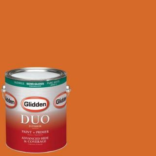 Glidden DUO 1 gal. #HDGO27D Fiery Orange Semi Gloss Latex Interior Paint with Primer HDGO27D 01S